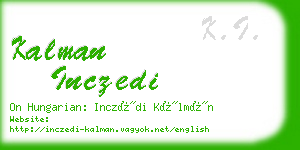 kalman inczedi business card